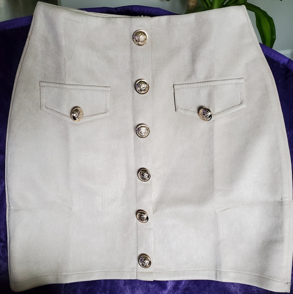 Faux suede skirt
